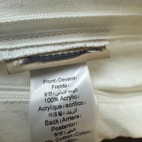 Pottery Barn Teen Golden Stripe Pillow Cover White Metallic Gold Hand Knit NEW - Picture 5 of 11